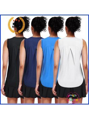 Racerback Athletic Tank Tops Workout Yoga Running Gym Shirts 4 Pack